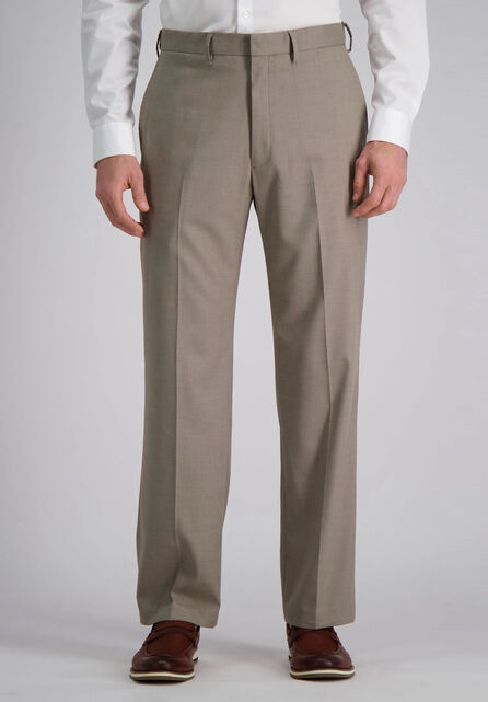 J.M. Haggar Premium Stretch Suit Pant - Flat Front, Oatmeal