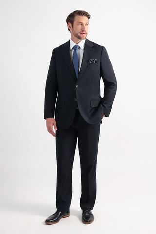 J.M. Haggar Wool Windowpane Suit Jacket, Navy