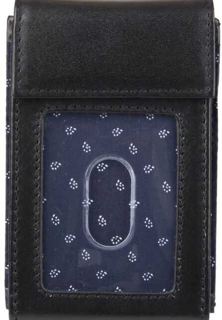 RFID Gusseted Wide Front Pocket Wallet, Black