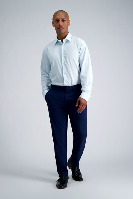 Smart Wash&reg; Dress Shirt - Blue Graph Check, Sky view# 3