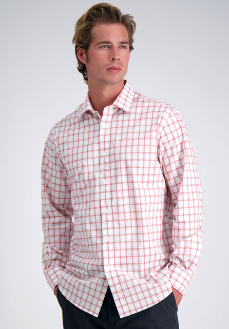 Premium Comfort Dress Shirt -  Light Grey Plaid, Grey