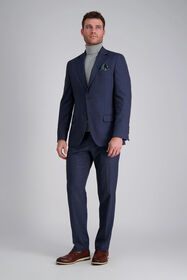 J.M. Haggar Windowpane Suit Jacket, Blue Htr, hi-res