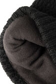 Heathered Micro Cable Crown Beanie, Black view# 6