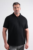 Big &amp; Tall Premium Comfort Quarter Zip Jacquard Polo, Light Pastel Grey view# 1