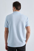 Premium Comfort Quarter Zip Jacquard Polo, Sky view# 2