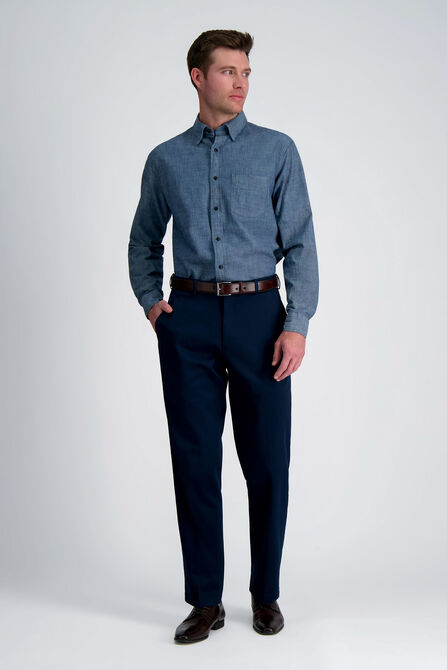 Wrinkle Free Performance Khaki Pant, Dark Navy view# 1