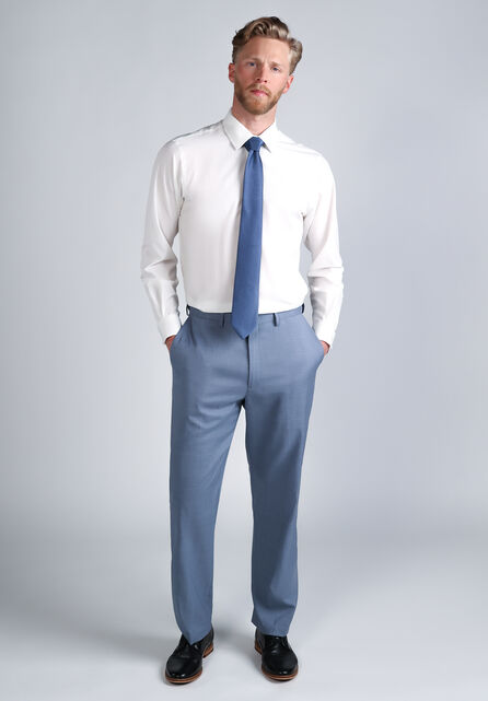 Premium Comfort Tonal Plaid Dress Pant, Chambray