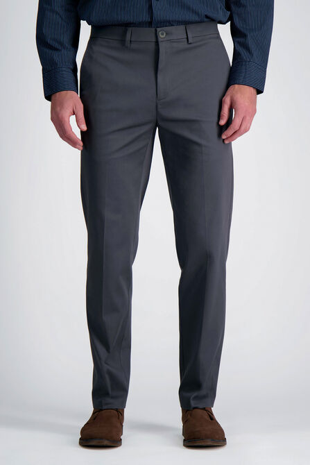 Wrinkle Free Performance Khaki Pant, Dark Grey view# 2