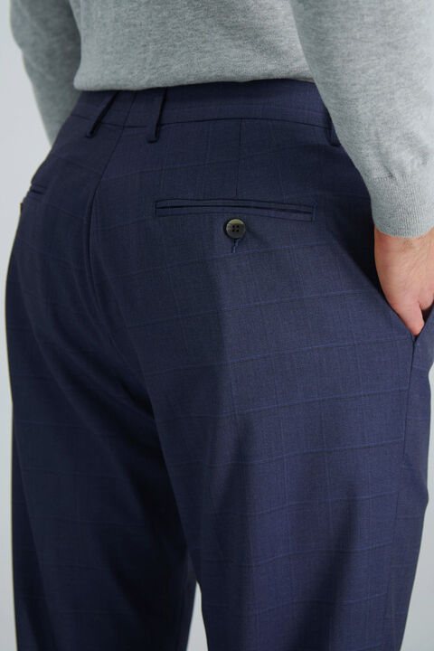 J.M. Haggar Windowpane Suit Pant, Blue Htr view# 5