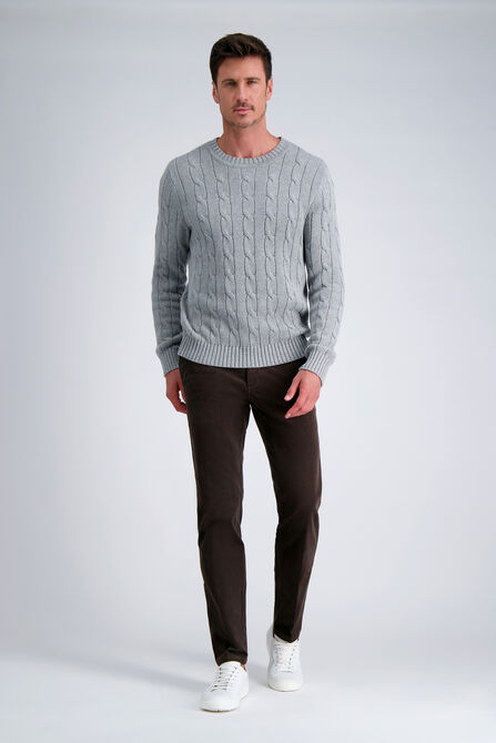 Stretch Corduroy Chino Pant, Heather Brown view# 1