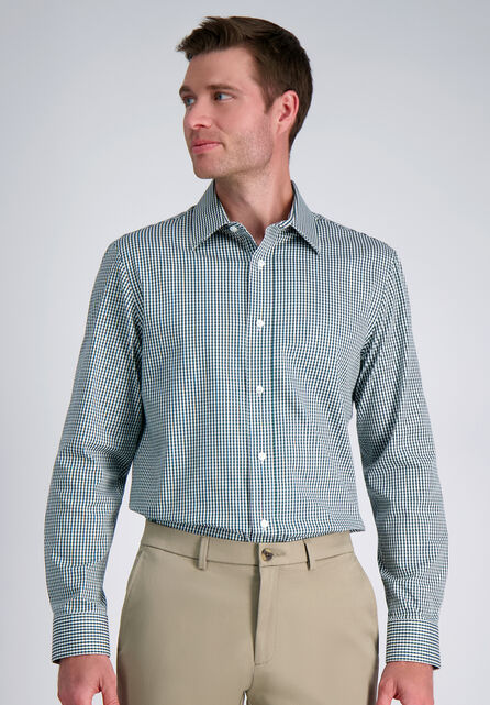 Premium Comfort Dress Shirt - Dark Green Plaid, Dark Green