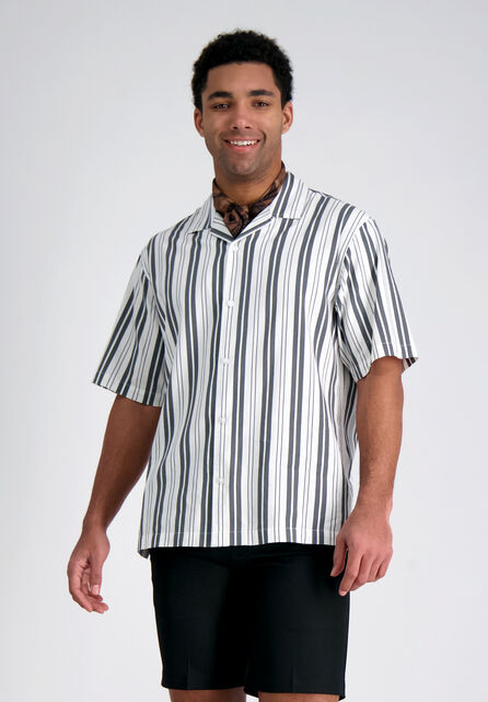 Short Sleeve Camp Shirt, Charcoal