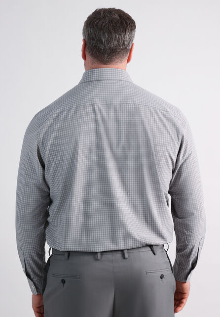 Tall Smart Wash&reg; Dress Shirt - Medium Grey Grid, Medium Grey