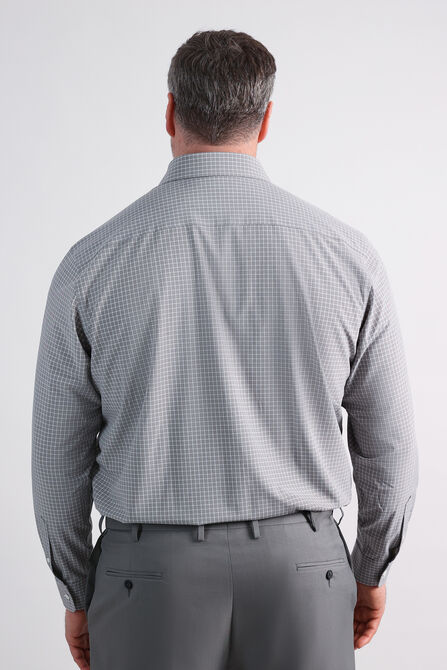 Tall Smart Wash&reg; Dress Shirt - Medium Grey Grid, Medium Grey view# 2