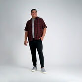 Big &amp; Tall Microfiber Plaid Shirt, Windsor WIne view# 3