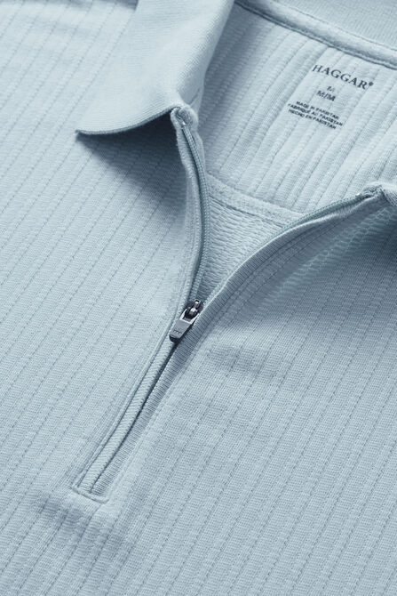 Premium Comfort Quarter Zip Jacquard Polo, SEAFOAM view# 5