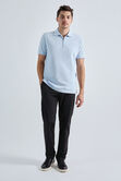 Premium Comfort Quarter Zip Jacquard Polo, Sky view# 3