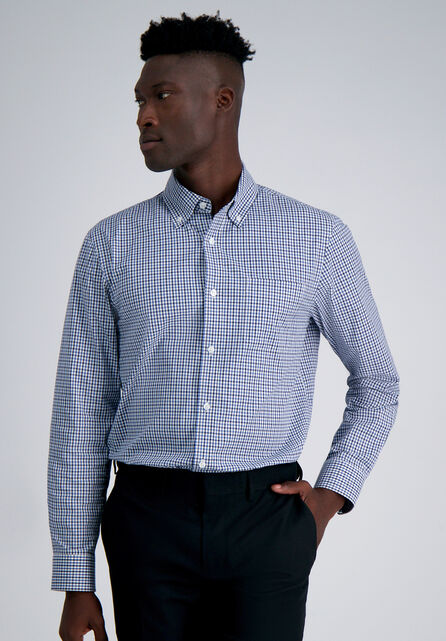 Premium Comfort Dress Shirt - Blue Plaid, BLUE