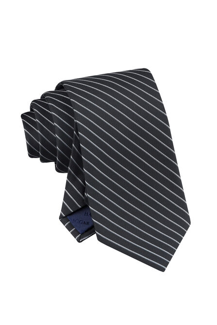 Tadeo Pin Stripe Tie, Black view# 4