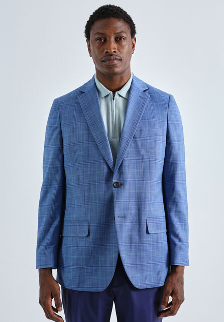 J.M. Haggar&trade; Plaid Windowpane Sport Coat, Lt Stonewash
