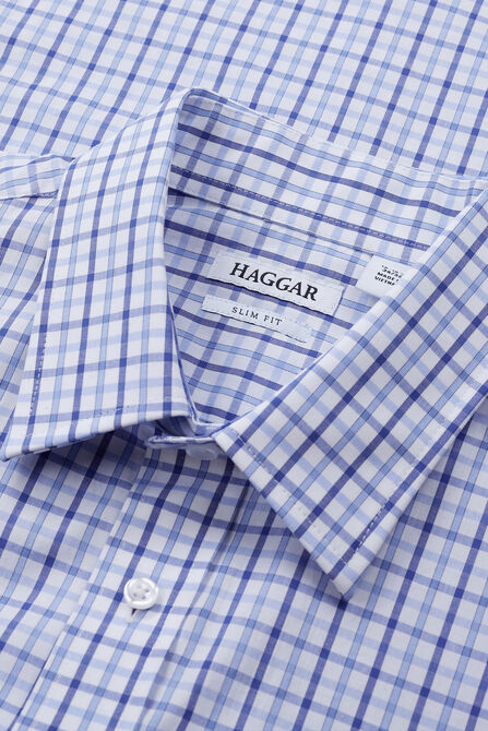 Premium Comfort Dress Shirt - Tonal Blue Check, Medium Blue view# 4