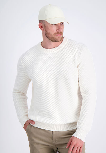 Long Sleeve Crewneck Sweater, Winter White