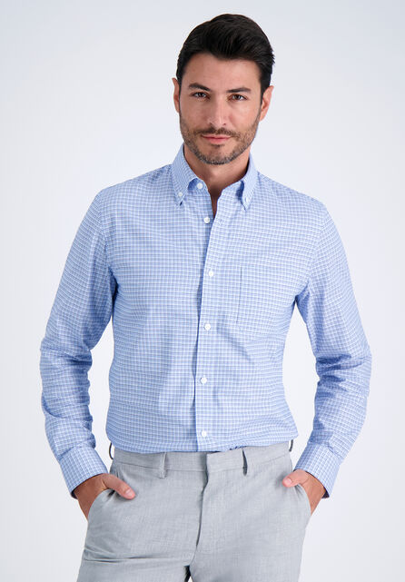 Premium Comfort Dress Shirt - Bright Blue Plaid, Bright Blue