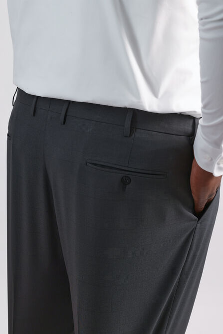 Big &amp; Tall Premium Comfort Tonal Plaid Dress Pant, Black / Charcoal view# 5