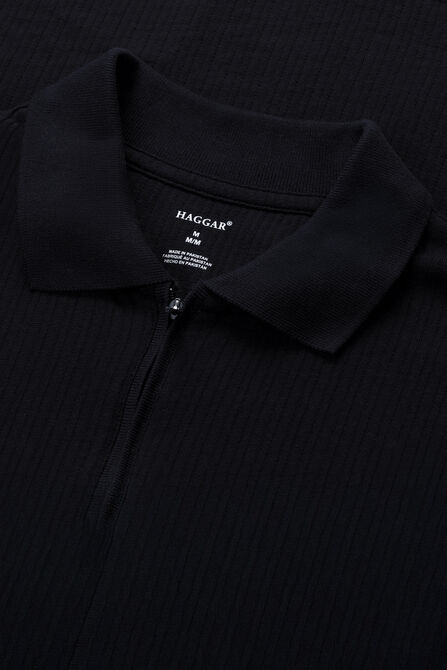 Big &amp; Tall Premium Comfort Quarter Zip Jacquard Polo, Light Pastel Grey view# 4