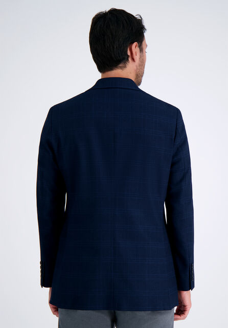 J.M. Haggar Large Tonal Plaid Sport Coat, Navy