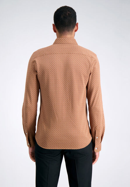 Long Sleeve Pique Shirt - Multi Dot, Mocha