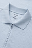 Premium Comfort Quarter Zip Jacquard Polo, Sky view# 4