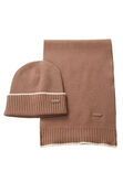 Wicking Beanie and Knit Scarf Set, Khaki view# 1