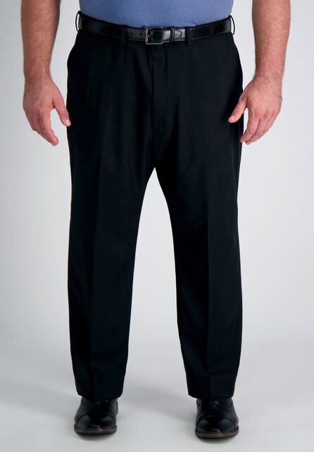 Big &amp; Tall Travel Performance Heather Twill Suit Pant, Black