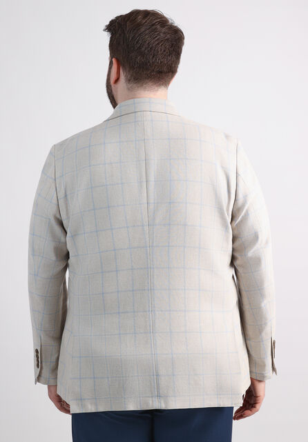 Big &amp; Tall J.M. Haggar Plaid Windowpane Sport Coat, Euro Blue