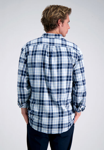 Long Sleeve Flannel Shirt, Light Blue