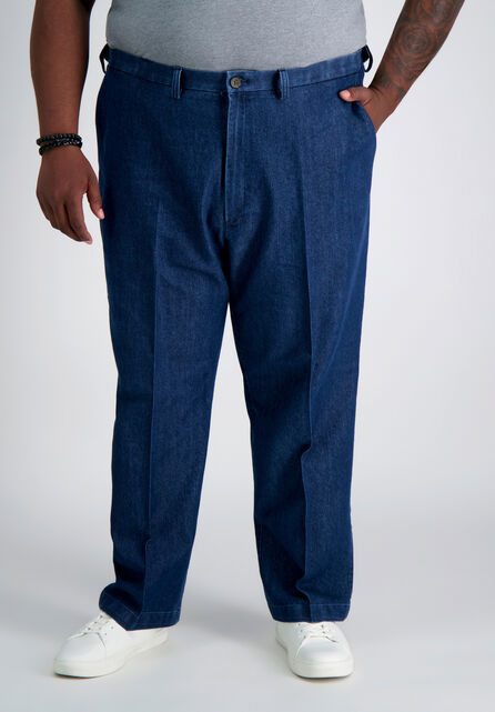 Big &amp; Tall Stretch Denim Trouser, Medium Blue