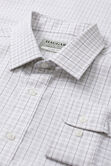 Premium Comfort Performance Cotton Dress Shirt - Grey Plaid, Grey view# 5