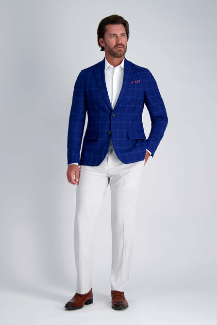 J.M. Haggar Slub Windowpane Sport Coat, Indigo view# 3