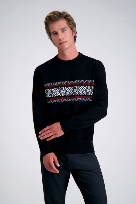 Long Sleeve Crew Sweater, Black view# 1