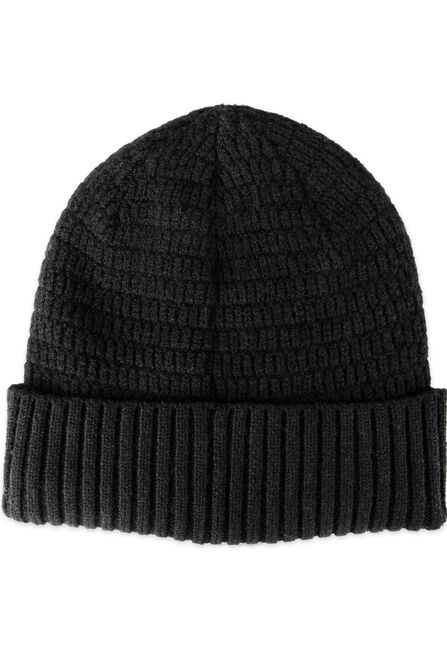 Heathered Micro Cable Crown Beanie, Black view# 4