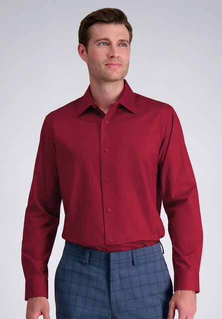 Premium Comfort Dress Shirt - Dark Red, Dark Red