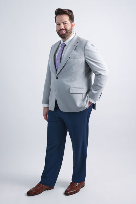 The Active Series&trade; Big &amp; Tall Stretch Gabardine Sport Coat, Light Grey view# 3