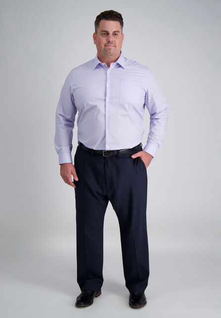 Big &amp; Tall J.M. Haggar Dress Pant - Sharkskin, Dark Navy