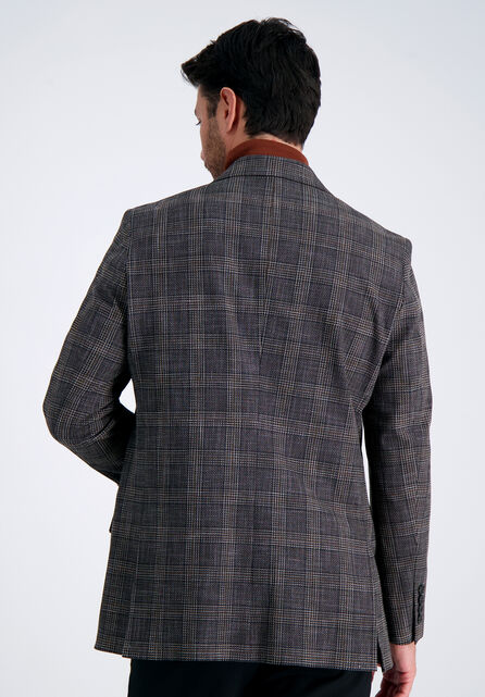 J.M. Haggar Slub Glen Plaid Sport Coat, Brown Heather