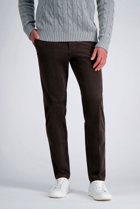 Stretch Corduroy Chino Pant, Heather Brown view# 2