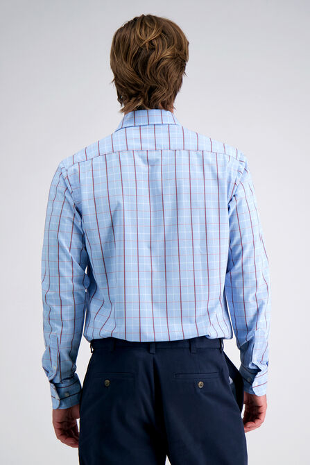 Smart Wash&trade; Dress Shirt - Light Blue Check, Sky view# 2