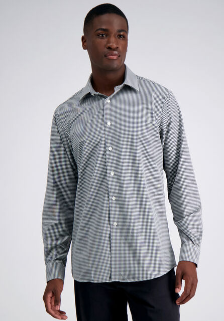 Smart Wash&trade; Dress Shirt - Black Check, Black / Charcoal