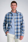 Long Sleeve Flannel Plaid Shirt, BLUE view# 1