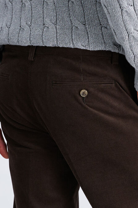Stretch Corduroy Chino Pant, Heather Brown view# 6